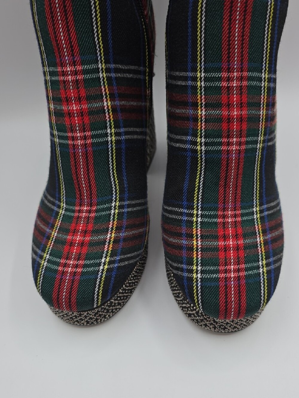 Betsey Johnson Valeria Red & Black Plaid Knee-high Fashion Boots Size 8.5M - Picture 6 of 15